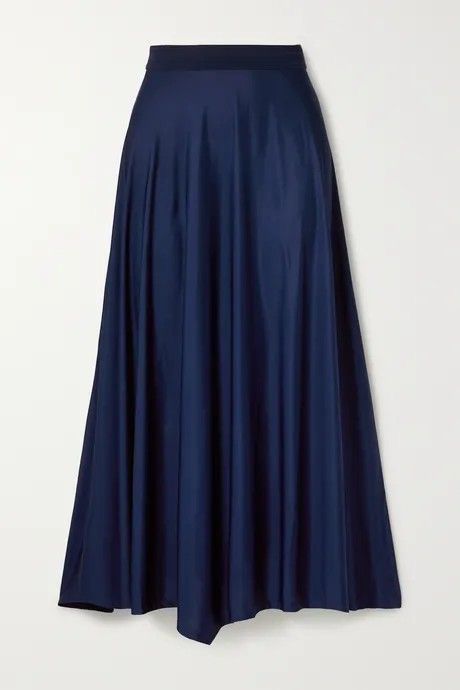 Midnight Blue Satin Skirt