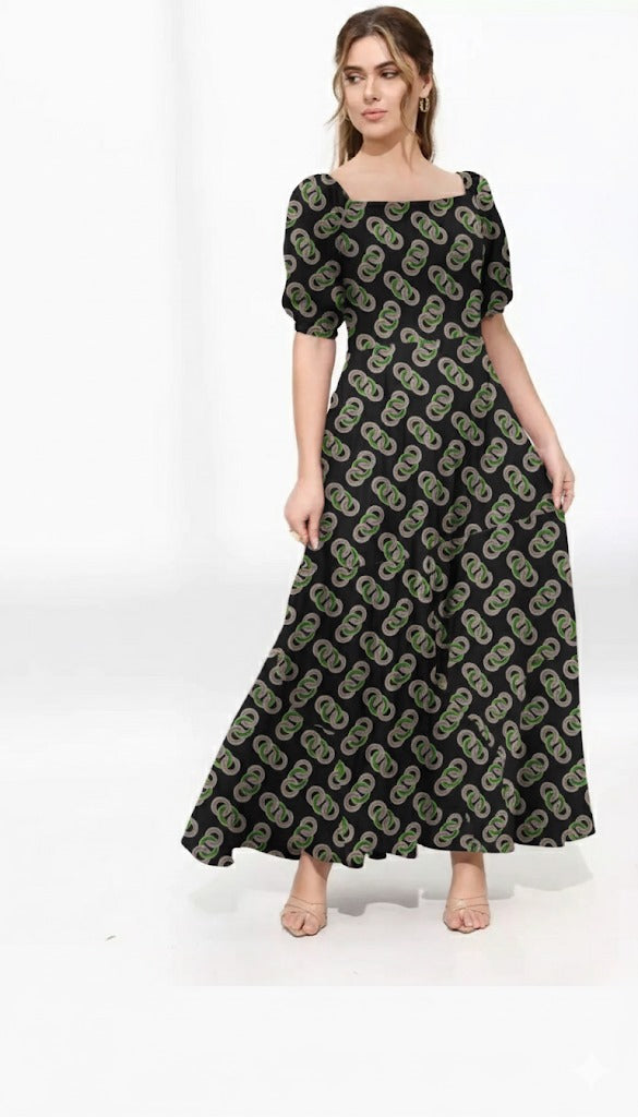 Black Chain Printed Frock