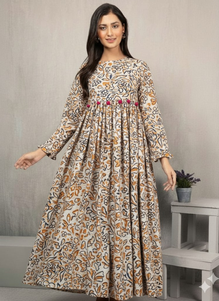 Mustard Floral Frock